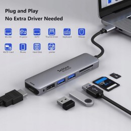 HUB SELORE SEUC0116C 6w1 HDMI USB3.0 SD/TF slot